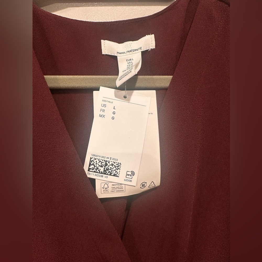 NWT H&M Mama Tie-Detail Crêpe Dress - Picture 6 of 7